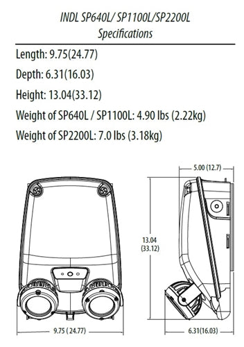 Lithonia INDL SP2200L UVOLT LTP EHO SDRT 11W Indura Damp Location Emergency Light, 2200 lumens, Spot Distribution, 120-347V, Lithium Iron Phosphate Battery, Self-Diagnostics, Remote Testing