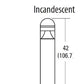 Lithonia KBR6 70M R5 277 DBL LPI 6" Round Architectural Bollard, 70W High Pressure Sodium, Type V Distribution, 277V, Magnetic Ballast, Black Finish, Lamp Included
