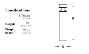Lithonia KBR8 LED 16C 530 40K SYM MVOLT DSSXD 8" Round Architectural LED Bollard, 16 LEDs, 530mA, 4000K Color Temperature, Symmetric Distribution, 120-277V, Sandstone Finish