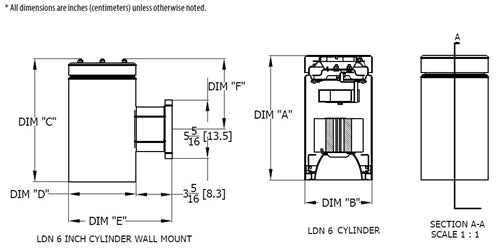 Lithonia LDN6CYL 35/20 LO6BR MVOLT GZ10 PM DBL 6" Non-IC LED Cylinder Light, 3500K, 2000 Lumens, Black Downlight Trim, 120-277V, 0-10V Dims to 10%, Pendant 3/8" Thread Mount, Black