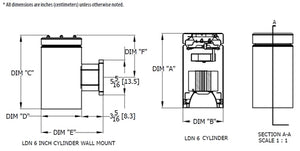 Lithonia LDN6CYL 35/20 LO6BR MVOLT GZ10 PM DBL 6" Non-IC LED Cylinder Light, 3500K, 2000 Lumens, Black Downlight Trim, 120-277V, 0-10V Dims to 10%, Pendant 3/8" Thread Mount, Black