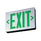 Lithonia LE S 1 G LED Exit Sign Die-Cast Aluminum, Surface Mount, Matte Black, Brushed Aluminum Face, Single Face, Green Letter, AC Only