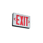Lithonia LE S 2 R LED Exit Sign Die-Cast Aluminum, Surface Mount, Matte Black, Brushed Aluminum Face, Double Face, Red Letter, AC Only