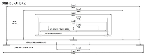 Lithonia LL8 10000LM 80CRI 35K EPD MIN10 ZT MVOLT MB 8' LED Suspended, 10000 Lumens, 80 CRI, 3500K, End Power Drop, Dims to 10%, Generic 0-10V Dimming, 120-277V, 
