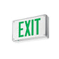 Lithonia LV S W 1 G 120/277 EL N All-Condition LED Exit Light, Stencil Face, White Faceplate on White Housing, Single Face, Green Letter, 120/277V, Nickel-Cadmium Battery, Back Mount