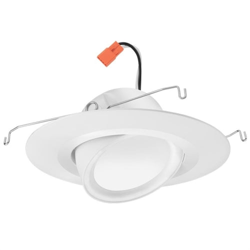Lithonia RB56A SWW5 MW M6 9W 5"/6" Adjustable Switchable White LED Trim Kit, 800 Lumens, 2700K-5000K Switchable CCT, 90 CRI, 120V, Matte White