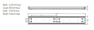 Lithonia TRUN 48 ALO4 CMP 8SWW2 ZT MVOLT 4' LED Wrap, Narrow Body, Curved Microprismatic Diffuser, Selectable 2000/3000/4000 Lumens, 120-277V, Selectable CCT 3000/4000/5000K, 0-10V