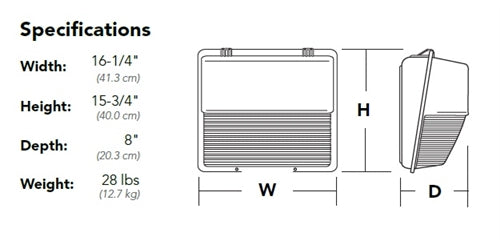Lithonia TWH LED ALO 50K T3M MVOLT DWHXD Wall LED Light, Type III Medium Distribution, 120-277V, White