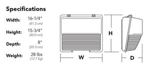 Lithonia TWH LED ALO 50K T3M MVOLT DWHXD Wall LED Light, Type III Medium Distribution, 120-277V, White