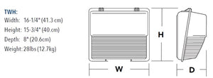 Lithonia TWH LED ALO 40K 16-78W Wallpack LED Light, 2,076 - 9,214 Lumens, 4000K, 120-277V, Textured Dark Bronze