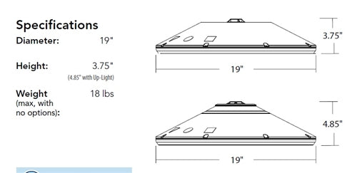 Lithonia VCPG LED V4 P1 35K 70CRI T5M MVOLT PM NLTAIREM2 PIR UPL2 DWHXD LED Parking Garage Light, 4 Light Engines, P1 Package, 3500K, 70 CRI, Type V Rectangular, 120-277V, Pendant Mount, White
