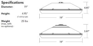 Lithonia VCPGX LED V8 P3 50K 80CRI T5M MVOLT SRM E10WH DNAXD LED Parking Garage Light, 8 Light Engines, P3 Package, 5000K, 80 CRI, Type V Medium Dist, 120-277V, Surface Mount, Natural Aluminum