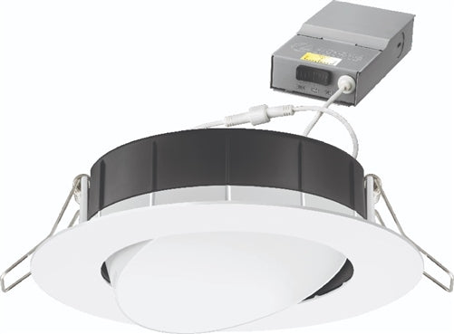 Lithonia WF4 ADJ LED 27K30K35K 90CRI MB 4" Gimbal Wafer Housing-Free LED Downlight, IC/ Non-IC, New Construction/ Remodel, Switchable Color Temperature, 2700K, 3000K, 3500K, 90 CRI, Matte Black