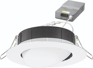 Lithonia WF4 ADJ LED 30K40K50K 90CRI MW 4" Gimbal Wafer Housing-Free LED Downlight, IC/ Non-IC, New Construction/ Remodel, Switchable Color Temperature, 3000K,4000K, 5000K, 90 CRI, Matte White