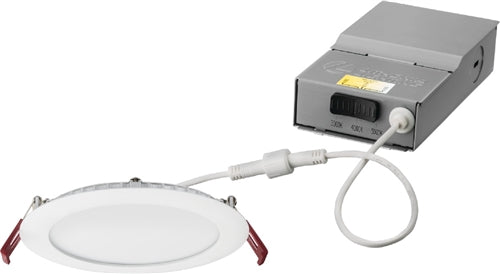 Lithonia WF4 LED 27K30K35K MVOLT 90CRI MW M6 10.5W 4" Wafer-Thin Housing-Free LED Downlight, Switchable 2700K, 3000K, 3500K, 120-277V, 90 CRI, Matte White