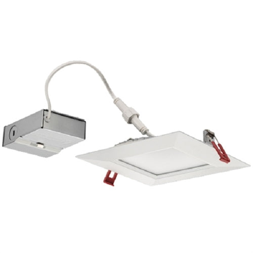 Lithonia WF6 SQ B LED 30K MB M6 880 Lumens 6 inch LED Slim Recessed Downlight, Canless, 13 Watts, 3000K, 80 CRI, Matte Black, 75 Watt Equal