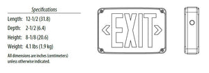 Lithonia WLTE W 2 R Wet Location Exit Sign, White Housing, Double Face, Red Letter
