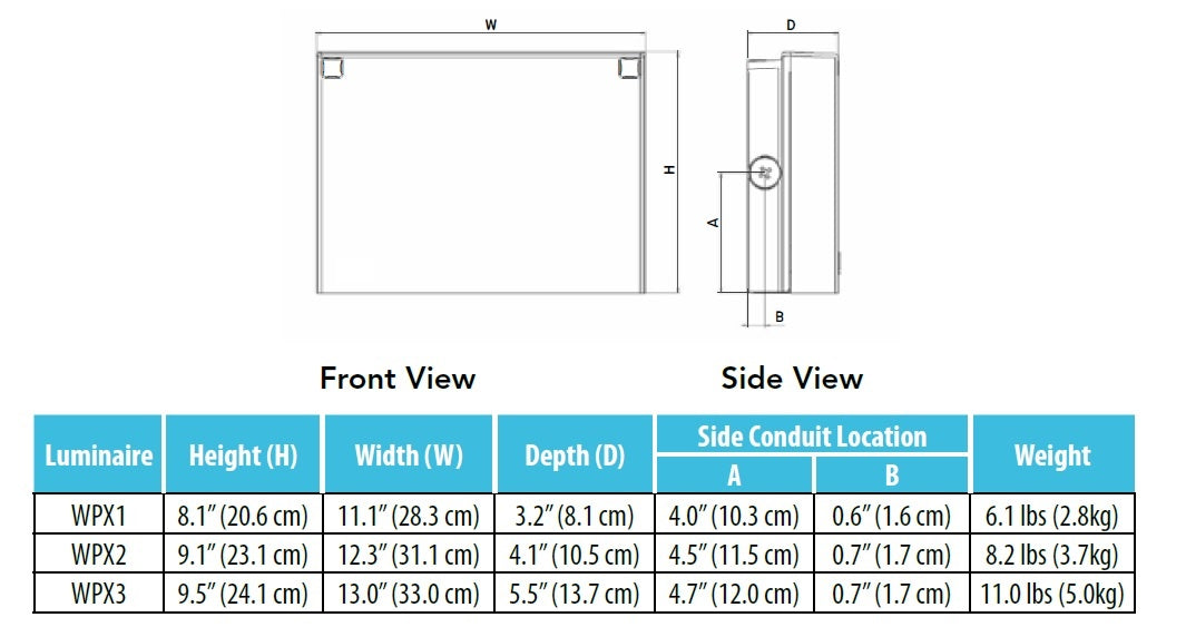 Lithonia WPX2 LED 30K MVOLT E4WH DDBXD 47W LED Wallpack, 6000 Lumens, 3000K Color Temperature, 120-277V, 4W 0 Degree Celcius Emergency Battery Backup, Dark Bronze