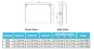 Lithonia WPX2 LED 50K MVOLT E14WC DDBXD 47W LED Wallpack, 6000 Lumens, 5000K Color Temperature, 120-277V, 4W -20 Degree Celcius Emergency Battery Backup, Dark Bronze