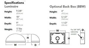 Lithonia WSQ LED P1 40K SR2 MVOLT DDBXD 20W Architectural Wall Sconce, P1 Performance Package, 4000K, Type II Distribution, 120-277V, Dark Bronze