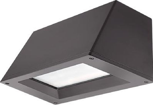 Lithonia WST LED P3 40K VW MVOLT DDBXD E20WH VG 50W LED Outdoor Decorative Trapezoid Architectural Sconce, 4000K, Visual Comfort Wide, 120-277V, Surface Mounting Bracket, 18W Emergency Battery Pack, Dark Bronze