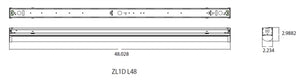 Lithonia ZL1D L48 5000LM FST MVOLT 40K 80CRI WH 5000 Lumens 4000K 4ft LED Strip Light Fixture Frosted Lens 41 Watts 2-Lamp T8 Equal 120-277V