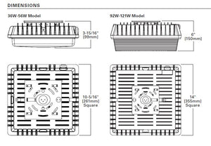 Lumark CLCSLED-55-SM-UNV-7050 56W Low Profile Canopy Parking Garage Light, Surface Mount, 120-277V, 70 CRI, 4000K70 CRI, 5000K