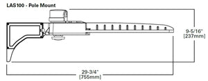 Lumark LAS100P-T5 LED Area Light, Pole Mount Arm, 1,000W HID Equivalent, Type V Distribution, 120-277V, Bronze