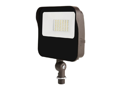 Lumark LSF25-KN-PC 11-15-22-25W LED Floodlight, Selectable CCT 3000K-4000K-5000K , 70 CRI, 120-347V, 50-60 Hz, Knuckle Mount, Dusk-to-Dawn via Button-Type Photocontrol