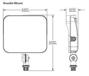 Lumark LSF25-KN-PC 11-15-22-25W LED Floodlight, Selectable CCT 3000K-4000K-5000K , 70 CRI, 120-347V, 50-60 Hz, Knuckle Mount, Dusk-to-Dawn via Button-Type Photocontrol