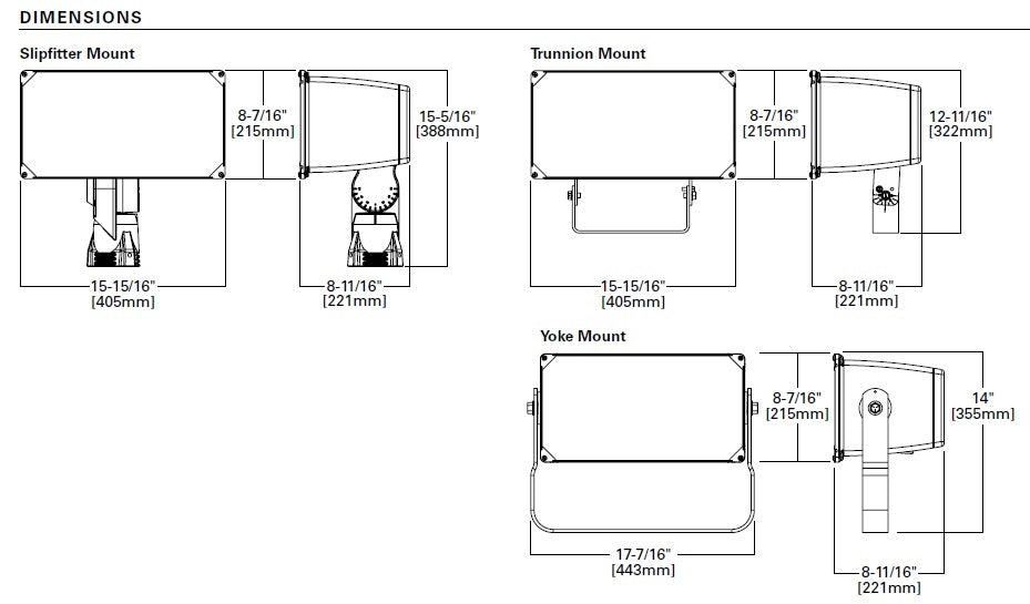 Lumark NFFLD-C40-S Night Falcon LED Floodlight, 120-277V, 16900 Lumens, Slipfitter Mount