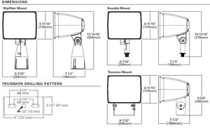 Lumark NFFLD-S-C70-T-UNV Night Falcon Small LED Floodlight, 120-277V, 2700 Lumens, Trunnion Mount