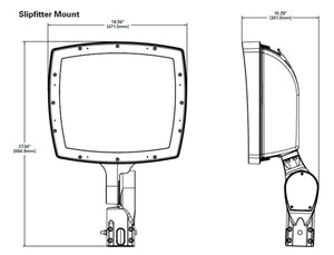 Lumark NHRS100US 80-290W Night Harrier Large LED Floodlight, Selectable CCT 3000K-4000K-5000K, 70 CRI, 120-277V, Slipfitter Mount