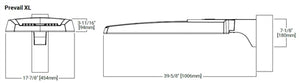 Lumark PRV-XL-PA3B-730-U-T2R-SA-BZ Prevail Discrete LED Area Light, 3 Panels, 950mA, 70 CRI, 3000K, 120-277V, Type II Roadway Distribution, Standard Arm, Bronze