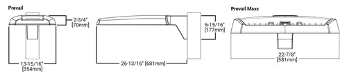 Lumark PRV-C25-730-D-UNV-T4-SA-BZ Prevail LED Area Light, 2 LEDs, 13100 Lumens, 70 CRI, 3000K, 0-10V Dimming, 120-277V, Type IV Distribution, QM Standard Mounting, Bronze