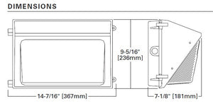 Lumark WPMLED-75-GL-UNV-PC 76W Borosilicate Glass LED Wallpack, 120-277V, 70 CRI, 4000K, Button Photocell