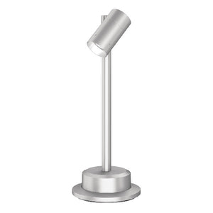 Lumiere 1002-P1-SMS-RW-LED2797-F-CS-14-L1-UNV-RSM 10W Lanterra 1002 LED Pathway Floodlight, 1 Head, Side Swivel, Recessed Lens with Weep Holes, 2700K, 97 CRI, Flood Optic, City Silver Finish, 14" Stem, 120-277, Mounts Directly to Junction Box