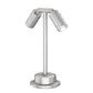 Lumiere 1002-P2-RCS-FL-LED2797-F-CS-24-L1-UNV-RSM 20W Lanterra 1002 LED Pathway Floodlight, 2 Heads, Center Rear Swivel, Flush Lens Hood, 2700K, 97 CRI, Flood Optic, City Silver Finish, 24" Stem, 120-277, Mounts Directly to Junction Box