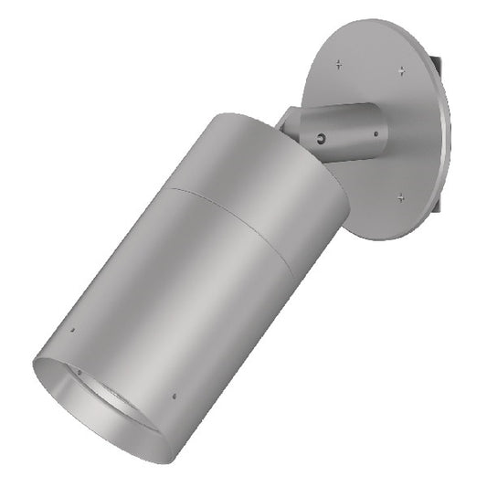Lumiere 1004-A1-RCS-RW-LED2790-F-CS-L1-UNV-WRR 10W Lanterra Accent and Flood LED, 1 Head, Outdoor, Standard-Recessed Lens Hood, 2700K Color Temperature, 90 CRI, Flood Optic, City Silver Finish, 120-277V, Round Wall Remote Driver Housing 