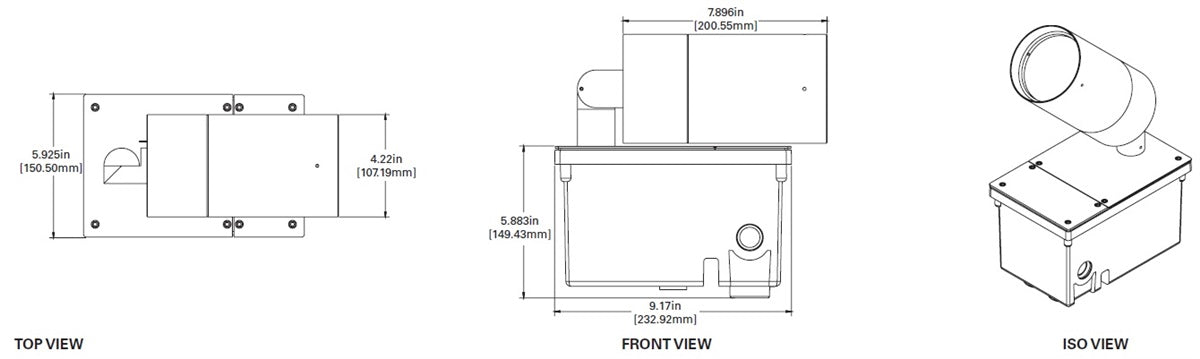 Lumiere 1004-A1-RCS-RW-LED3090-F-CS-L1-UNV-MB 10W Lanterra Accent and Flood LED, 1 Head, Outdoor, Standard-Recessed Lens Hood, 3000K Color Temperature, 90 CRI, Flood Optic, City Silver Finish, 120-277V, Ground Mount Recessed Box