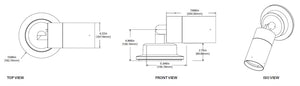Lumiere 1004-A1-RCS-RI-LED2790-F-BK-L1-UNV-RSM 10W Lanterra Accent and Flood LED, 1 Head, Indoor, Recessed Lens Hood, 2700K Color Temperature, 90 CRI, Flood Optic, Black Finish, 120-277V, Round Surface Mount Direct to Junction Box