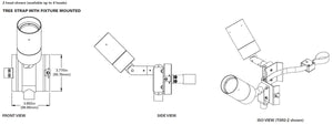 Lumiere 1004-A1-RCS-RI-LED3090-F-CS-L1-UNV-TSR2-2 10W Lanterra Accent and Flood LED, 1 Head, Indoor, Recessed Lens Hood, 3000K Color Temperature, 90 CRI, Flood Optic, City Silver Finish, 120-277V, 2-Fixtures Tree Strap Mount