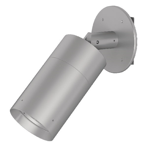 Lumiere 1004-A1-RCS-FL-LED2790-F-CS-L1-UNV-WRR 10W Lanterra Accent and Flood LED, 1 Head, Flush Lens Hood, 2700K Color Temperature, 90 CRI, Flood Optic, City Silver Finish, 120-277V, Round Wall Remote Driver Housing 