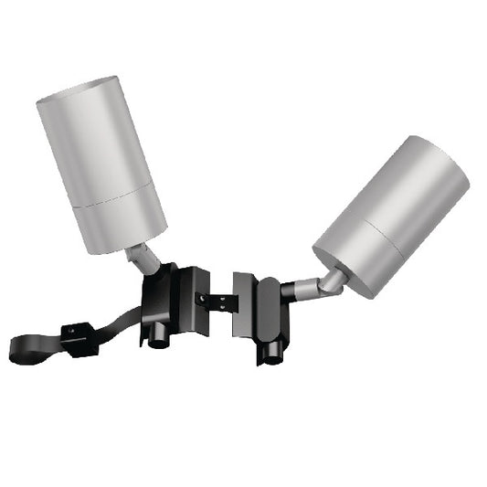 Lumiere 1004-A1-RCS-FL-LED2790-F-CS-L1-UNV-TSR2-2 10W Lanterra Accent and Flood LED, 1 Head, Flush Lens Hood, 2700K Color Temperature, 90 CRI, Flood Optic, City Silver Finish, 120-277V, 2-Fixtures Tree Strap Mount