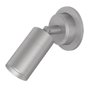 Lumiere 1004-A1-RCS-FL-LED3090-F-CS-L1-UNV-RSM 10W Lanterra Accent and Flood LED, 1 Head, Flush Lens Hood, 3000K Color Temperature, 90 CRI, Flood Optic, City Silver Finish, 120-277V, Round Surface Mount Direct to Junction Box