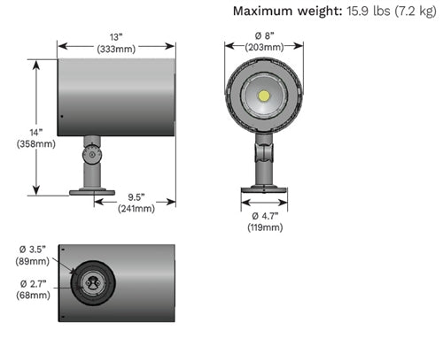 Luminis SC850 L1L75 40K 120 VWD HL WHT 77W Scopo LED Wall Light, 7440 Lumens, 4000K, 120V, Very Wide Optic, Hexcell Louver, Snow White