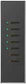 Lutron AR-M16-DN-BLA-E HomeWorks QS Wired Architrave Replacement Faceplate, Door Narrow, 7-Button, Architectural Metal Finish (Faceplate Only), in Black Anodized Aluminum