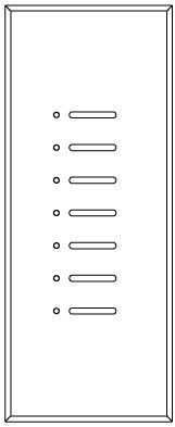Lutron AR-M16-DW-CLA-E HomeWorks QS Wired Architrave Replacement Faceplate, Door Wide, 7-Button, Architectural Metal Finish (Faceplate Only), in Clear Anodized Aluminum
