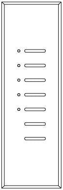Lutron AR-M4-DN-SN-E HomeWorks QS Wired Architrave Replacement Faceplate, Door Narrow, 5-Button Raise/Lower, Architectural Metal Finish (Faceplate Only), in Satin Nickel