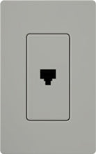 Lutron CA-PJ-GR Claro Single Phone Jack in Gray